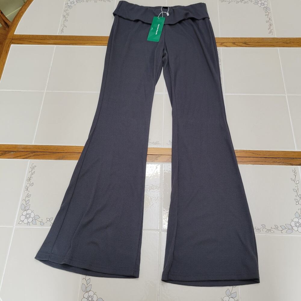 NWT Shein Womens EZwear Gray Flared Pants Size 6